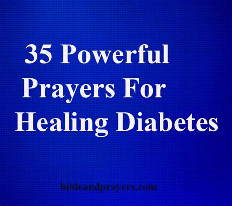 prayer for healing diabetes